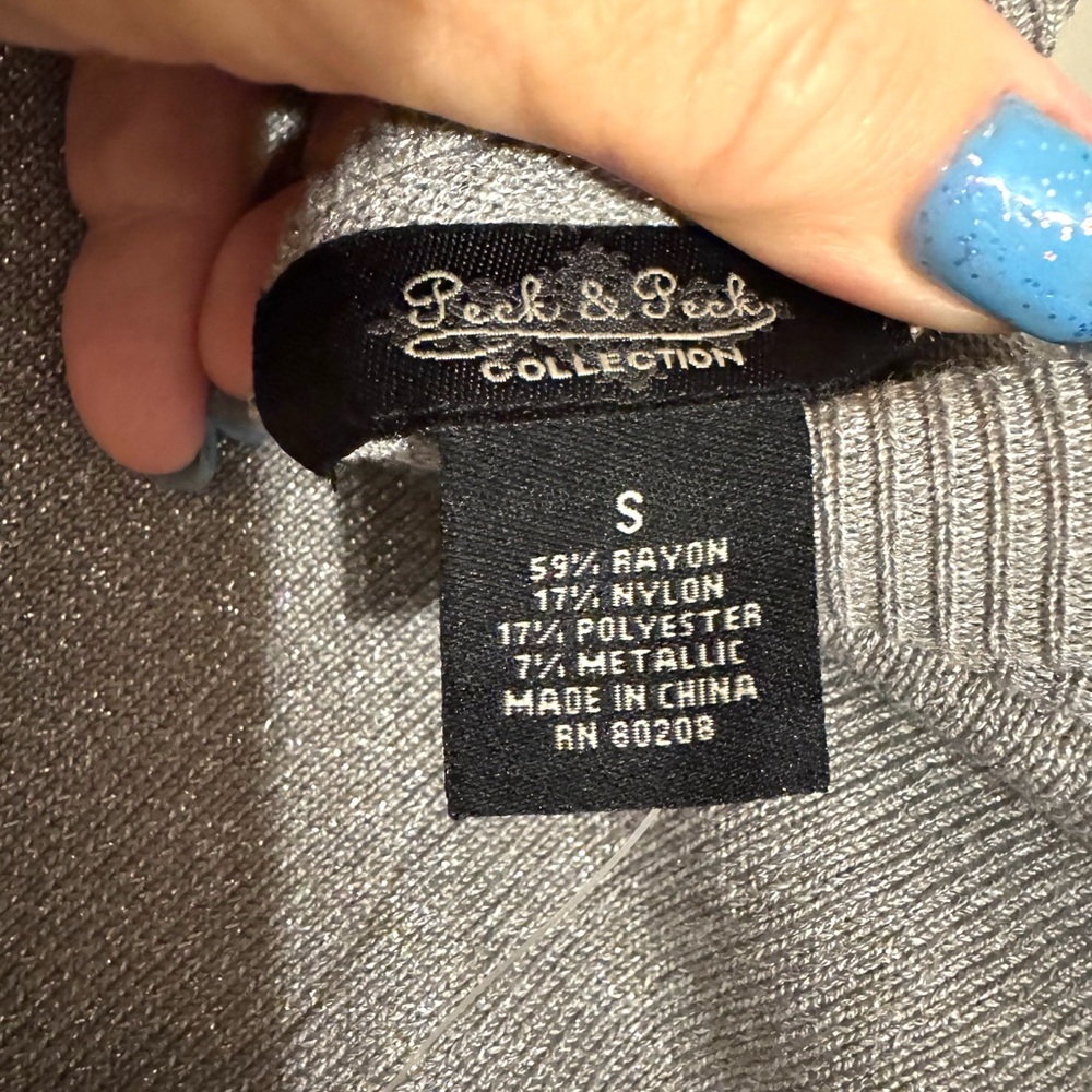 NWT GORGEOUS *SPECIAL OCASSION* SILVER SPARKLING TOP SMALL #6 - Picture 8 of 10